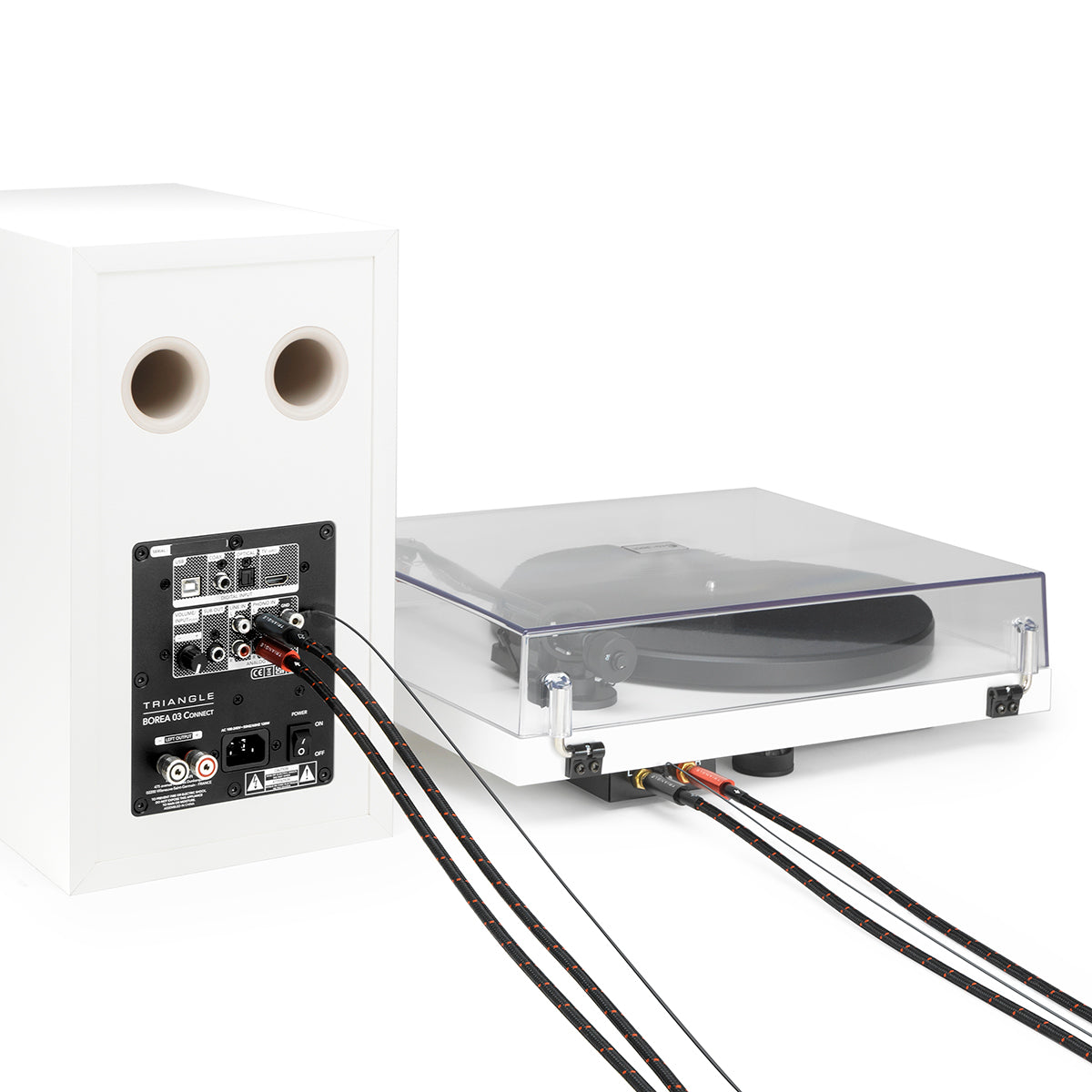 triangle cable RCA CD vinyle RED serie avec cable de masse phono pictures packshot branchement platine vinyle avec cable phono cable RCA stereo 01